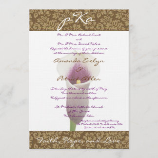 Invitation Brown Mariage damassé Inv.
