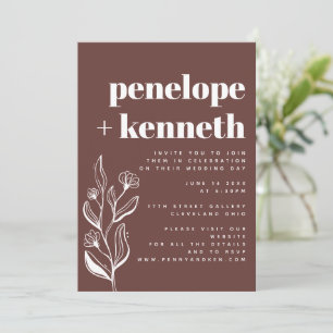 Invitation Brown minimaliste Boho moderne