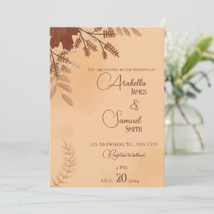 Invitation Brown minimaliste Mariage de automne