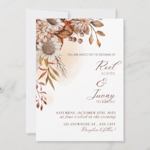 Invitation Brown minimaliste Mariage de automne