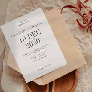 Invitation Brown moderne Simple Minimal Mariage