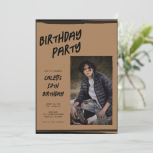 Invitation Brown & noir (n'importe quelle couleur) Photo Anni