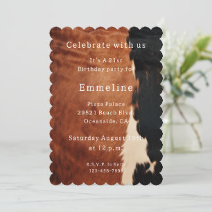 Invitation Brown Noir Noir Faux Cowhide