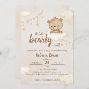 Invitation Brown Ours mignon Nous Pouvons Attendre Baby showe