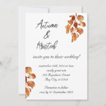 Brown Rustique Aquarelle Automne Fleurs Mariage Da