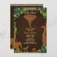 Brown Safari Jungle Zoo Animaux Baby shower