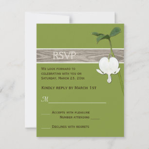 Invitation Brown Vert ivoire Saignant Coeur Mariage RSVP