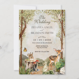 INVITATION BROWN VIE SAUVAGE EN BOIS VERT MARIAGE NATURE