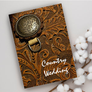 Invitation Brown Western Saddle Pays Mariage occidental