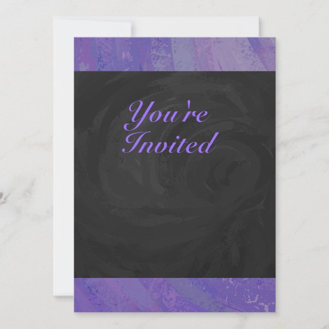 Invitation Broyeur de bleuets et monogramme noir (Devant)