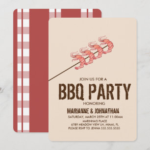 Invitation Broyeurs de crevettes grillées BBQ Party
