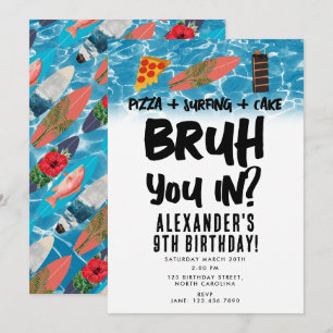 Invitation Bruh, Tu Es Dans ? Garçon adolescent Anniversaire 