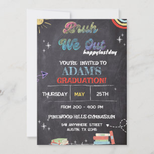 Invitation Bruh We Out Chalkboard pré k Graduation