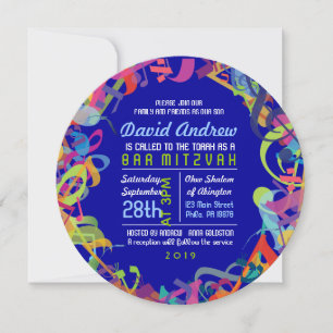 Invitation BRUITS de l'invitation de Mitzvah de barre de