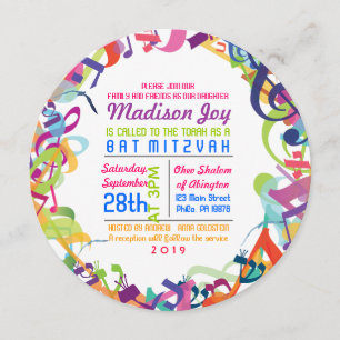 Invitation BRUITS de l'invitation de Mitzvah de barre de