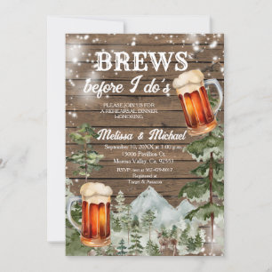 Invitation Brûle avant le dîner de répétition sur bois de for