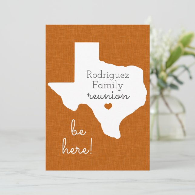 Invitation Brûlé Orange État du Texas Réunion familiale (Debout devant)
