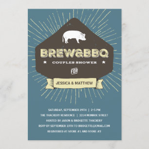Invitation Brûler et barbecue Rustic Couples Wedding shower