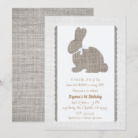 Brûlure gris blanc Lapin rustique Pâques 1er anniv