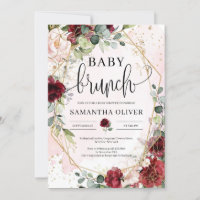 Brun de bébé géométrique à fleurs bordeaux rousses