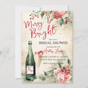 Invitation Brun de douche nuptiale de Noël joyeux et lumineux