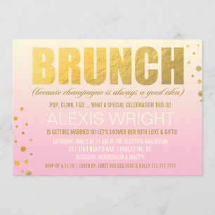 Invitation Brunch 311 puisque Champagne Ombre rose