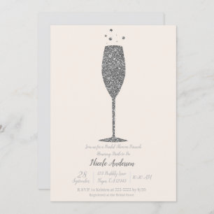Invitation Brunch à la Fête de l'mariée d'argent Bubbly au ch