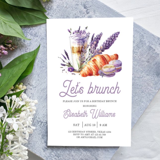 Invitation Brunch Anniversaire Purple (Créateur téléchargé)