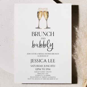 Invitation Brunch au champagne et Brunch Fête des mariées au