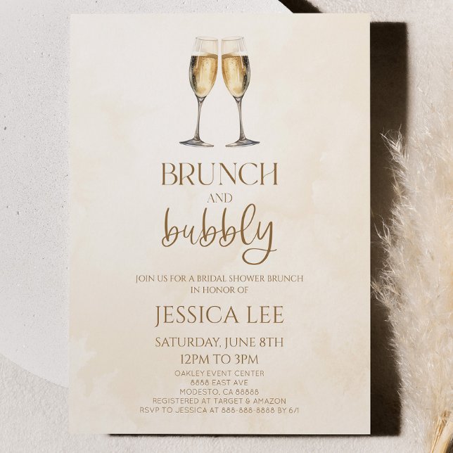 Invitation Brunch au champagne et Brunch Fête des mariées au  (Créateur téléchargé)