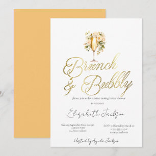 Invitation Brunch au Champagne Floral & Shower de Mariée aux 