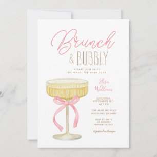 Invitation Brunch au Champagne Rosé & Shower de Mariée Pétill