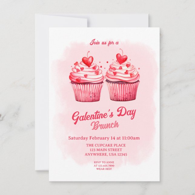Invitation Brunch au coeur de la Saint-Palentin de Galentine (Devant)