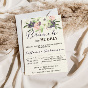 Invitation Brunch aux aquarelles et Baby Shower matrimonial p