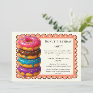 Invitation Brunch aux beignes   Fête d'anniversaire