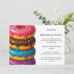 Invitation Brunch aux beignes Fête d'anniversaire