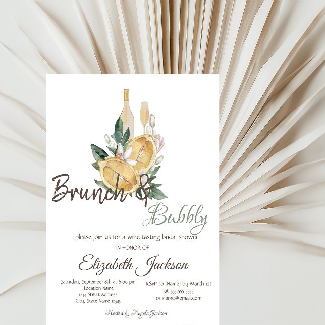 Invitation Brunch aux citrons à l'aquarelle et shower de mari (Créateur téléchargé)