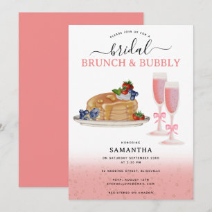 Invitation Brunch aux crêpes à l'aquarelle et douches nuptial