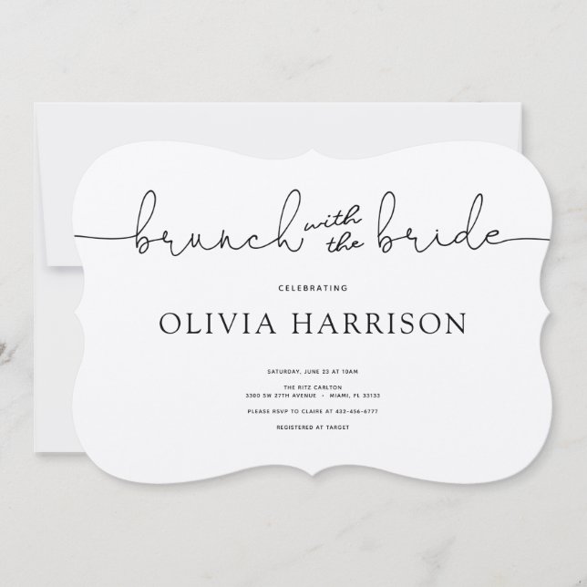 Invitation Brunch avec la douche de mariée (Devant)