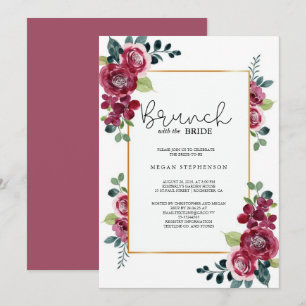 Invitation Brunch avec la Fête des mariées Bride Gold Green