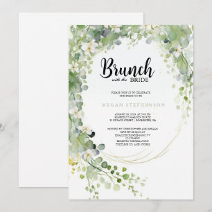 Invitation Brunch avec la Fête des mariées Bride Gold Green