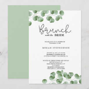 Invitation Brunch avec la Fête des mariées Bride Gold Green