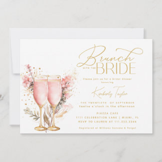Invitation Brunch Avec La Fête des mariées Rose Bride Rose