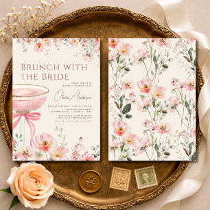 Invitation Brunch avec la mariée Coquette Noeud Papillon Ente