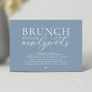 Invitation Brunch avec les jeunes mariés, Mariage Dusty Blue