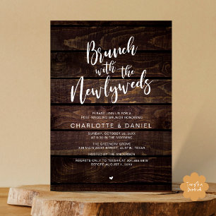 Invitation Brunch avec les jeunes mariés, Mariage Elopement