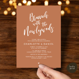 Invitation Brunch avec les jeunes mariés, Mariage Elopement