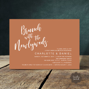 Invitation Brunch avec les jeunes mariés, Mariage Elopement