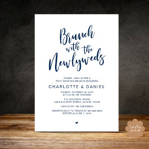 Invitation Brunch avec les jeunes mariés, Mariage Elopement