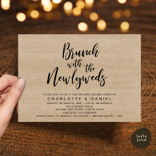 Invitation Brunch avec les jeunes mariés, Mariage Elopement